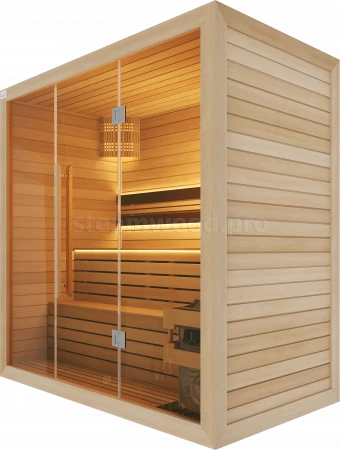 Трехместная финская сауна Luxury из кедра